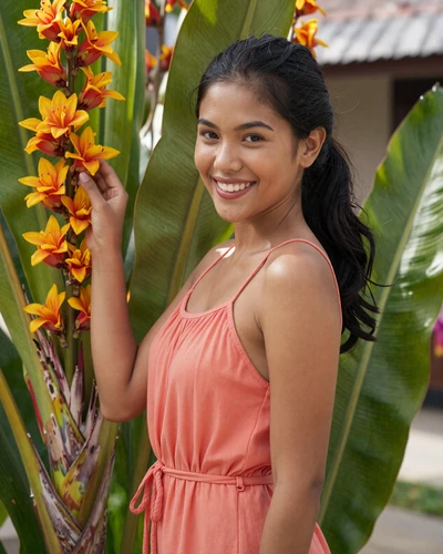 Malaya, 26, verified Filipino woman from Davao in a coral sundress