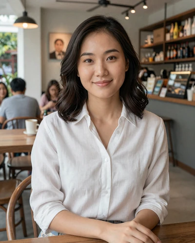 Thao, 27, verified Vietnamese woman from Da Nang at a modern cafe