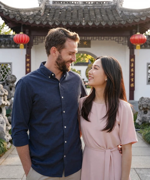 Michael from USA and Yichen from China, a successful couple who met through Chinese singles dating on Foreign Girl Date platform