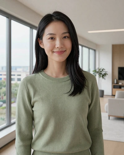 Wei, 28, Chinese woman in modern Shenzhen apartment with natural light