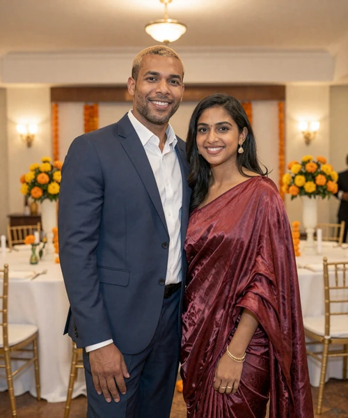 Michael from USA and Ananya from India, a successful couple who met through Indian matrimonial sites on Foreign Girl Date platform